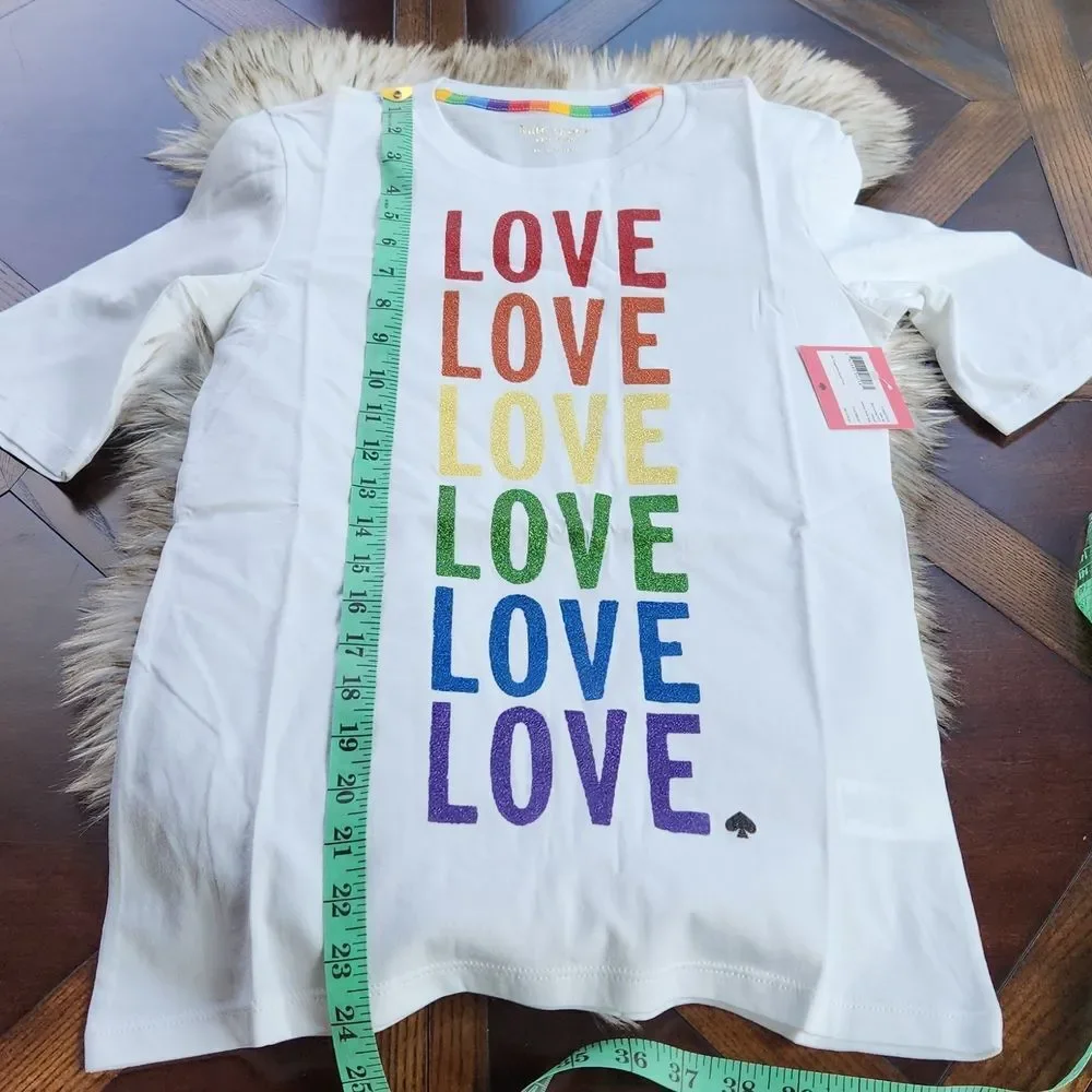 Kate Spade -326 Rainbow Love Pride & Joy‎ t-shirt XS